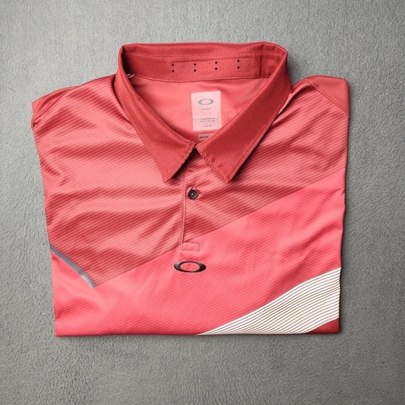 Oakley Polo Shirt Mens Extra Large Red Performance Golf Athletic Tennis 434231 - Picture 1 of 9